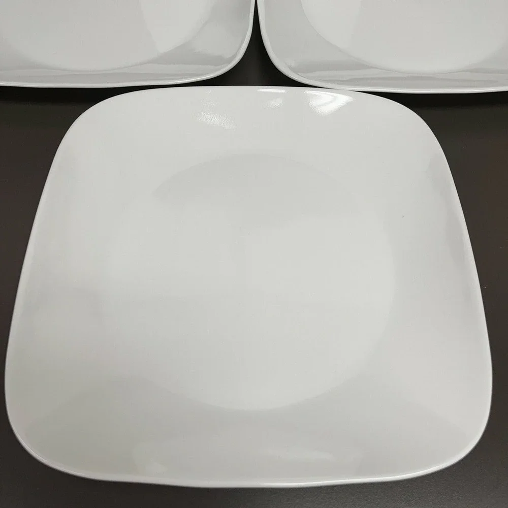 Corelle‎ Vitrelle White Square Dinner Plates 10 1/2